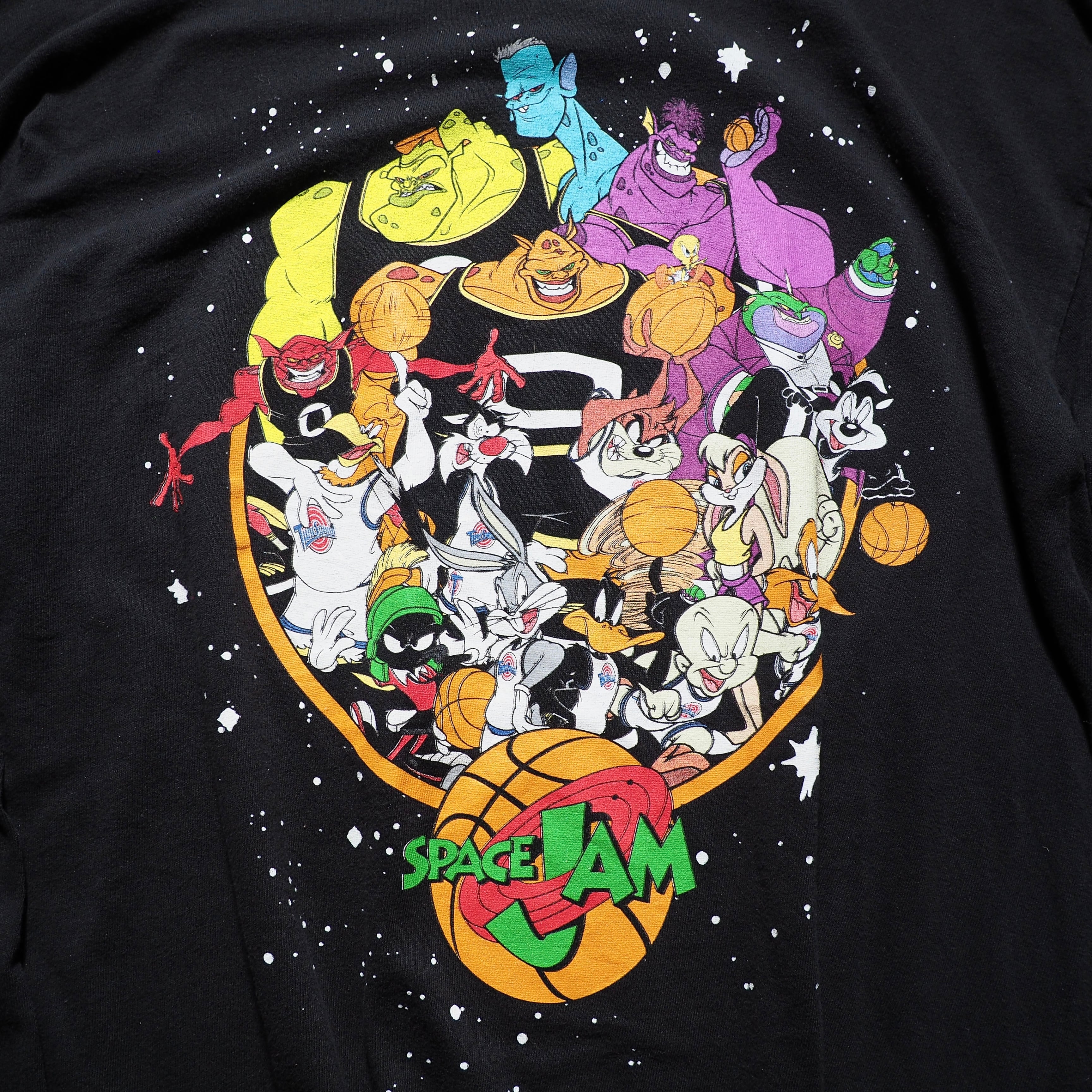 ” SPACE JAM - All Star ” Character printed long sleeve Black Tee