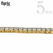 【最高級】stainless316L 5mm 16cm luxury tennis bracelet  gold
