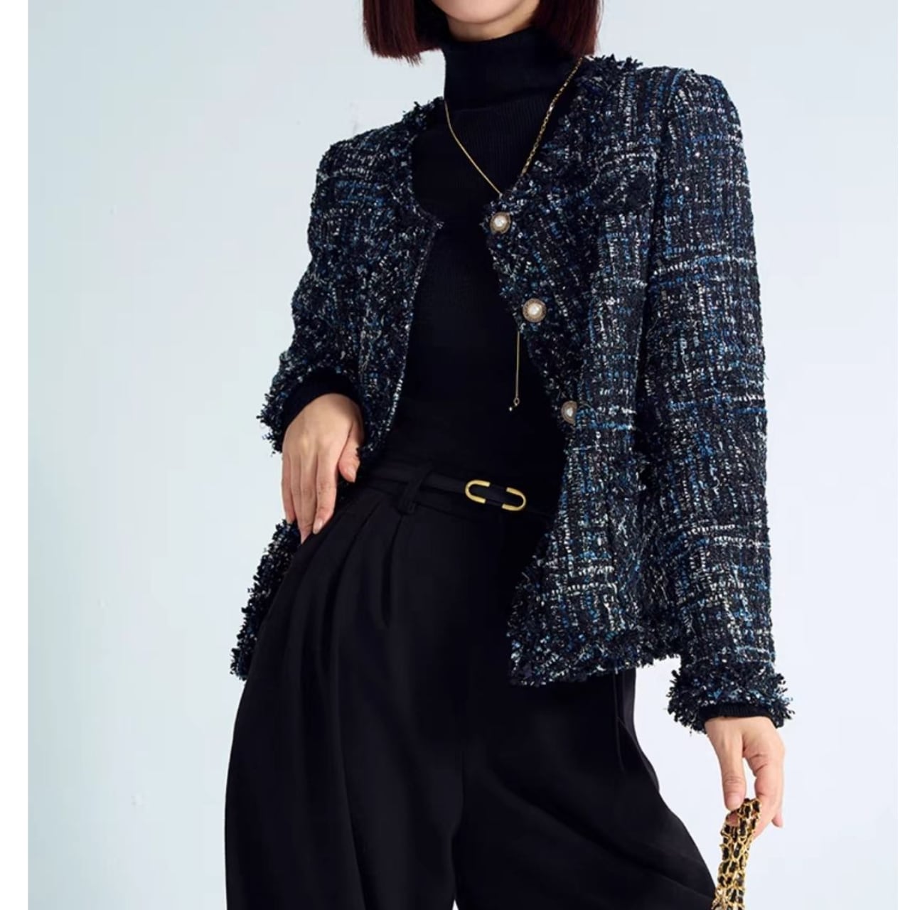 Fringe Trim Short Length Jacket L00479