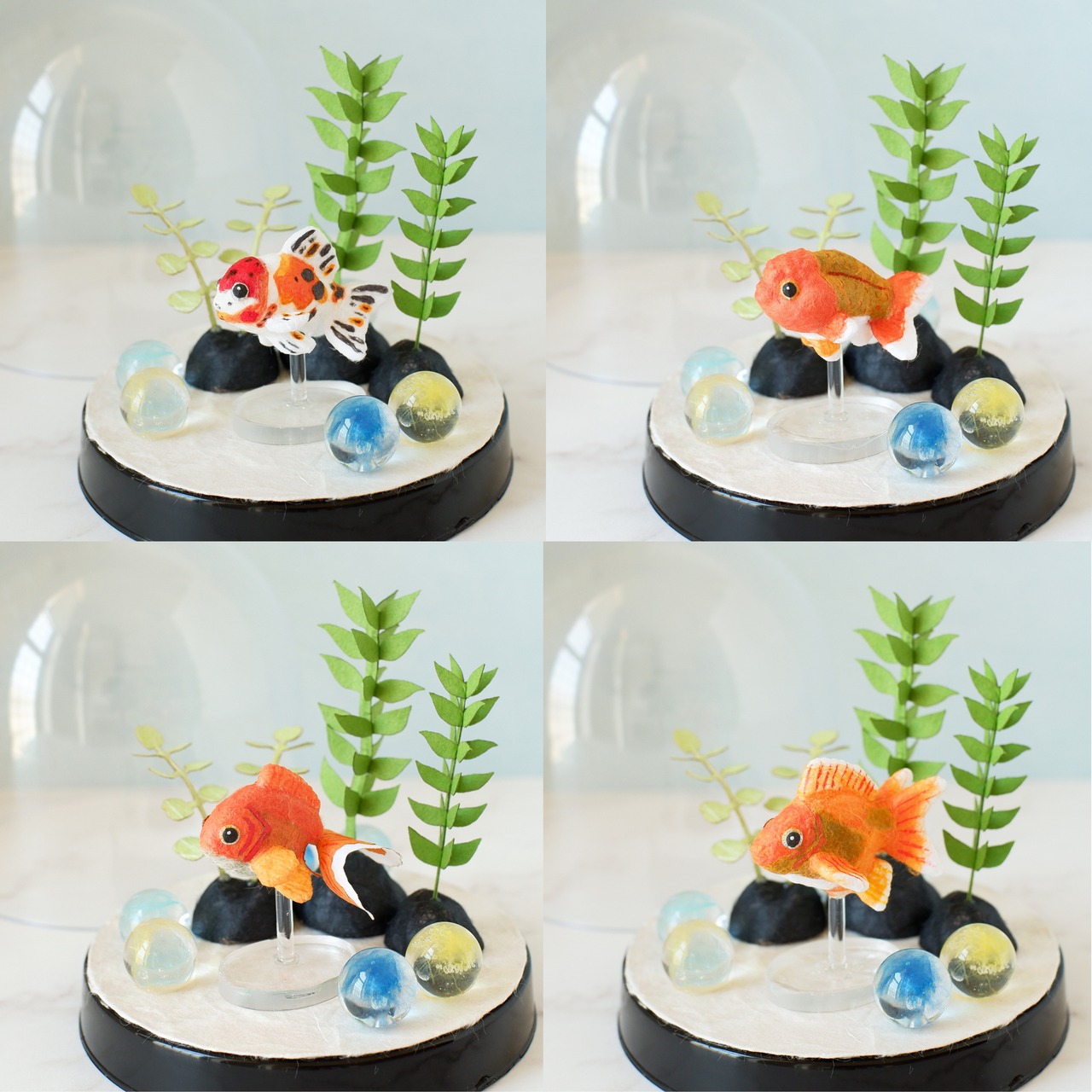 ◌金魚の涼飾り◌ アズマニシキ(東錦)　和紙アクアリウム／和紙インテリア