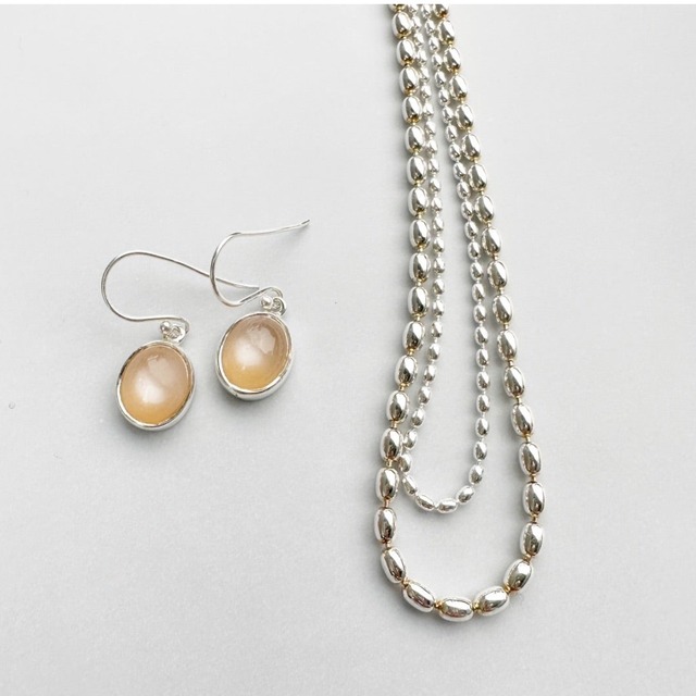 太ライスチェーン 40cm and 中ライスチェーン 選べる長さネックレス セット