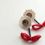 《再入荷》Shell flower pierce/earrings （RED）