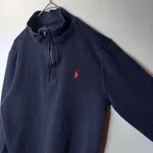 ポロラルフローレン　ハーフジップ　スウェット　サーマルT　ネイビー