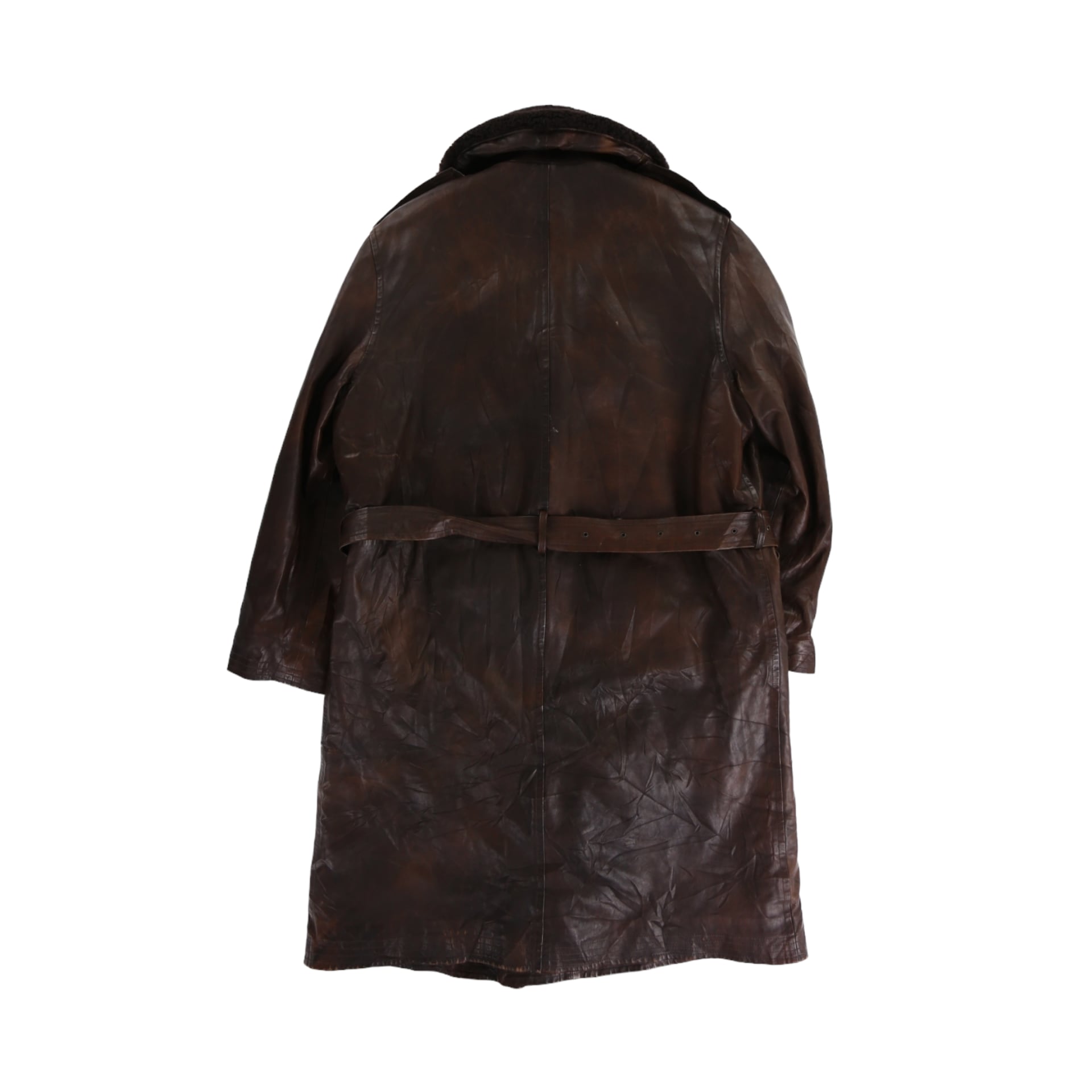 【フランス製】1990s ARTURO Paris ブラウンレザー　カーコート 希少品90s ビンテージフランス製A.P.C .馬革レザーコート、ブラウン