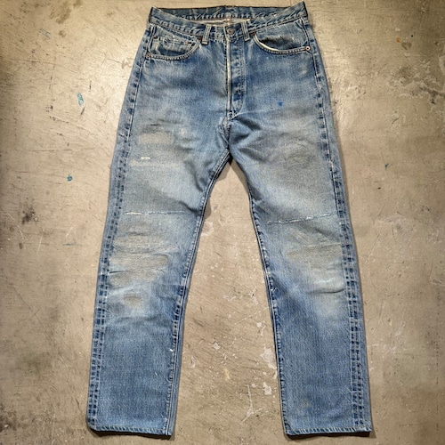 70's Levi's リーバイス 501 デニム 66前期 赤耳 セルヴィッジ 刻印6 スモールe バックポケットシングル 実寸W30 リペア グランジ ダメージ USA製 希少 ヴィンテージ BA-2515 RM2934H