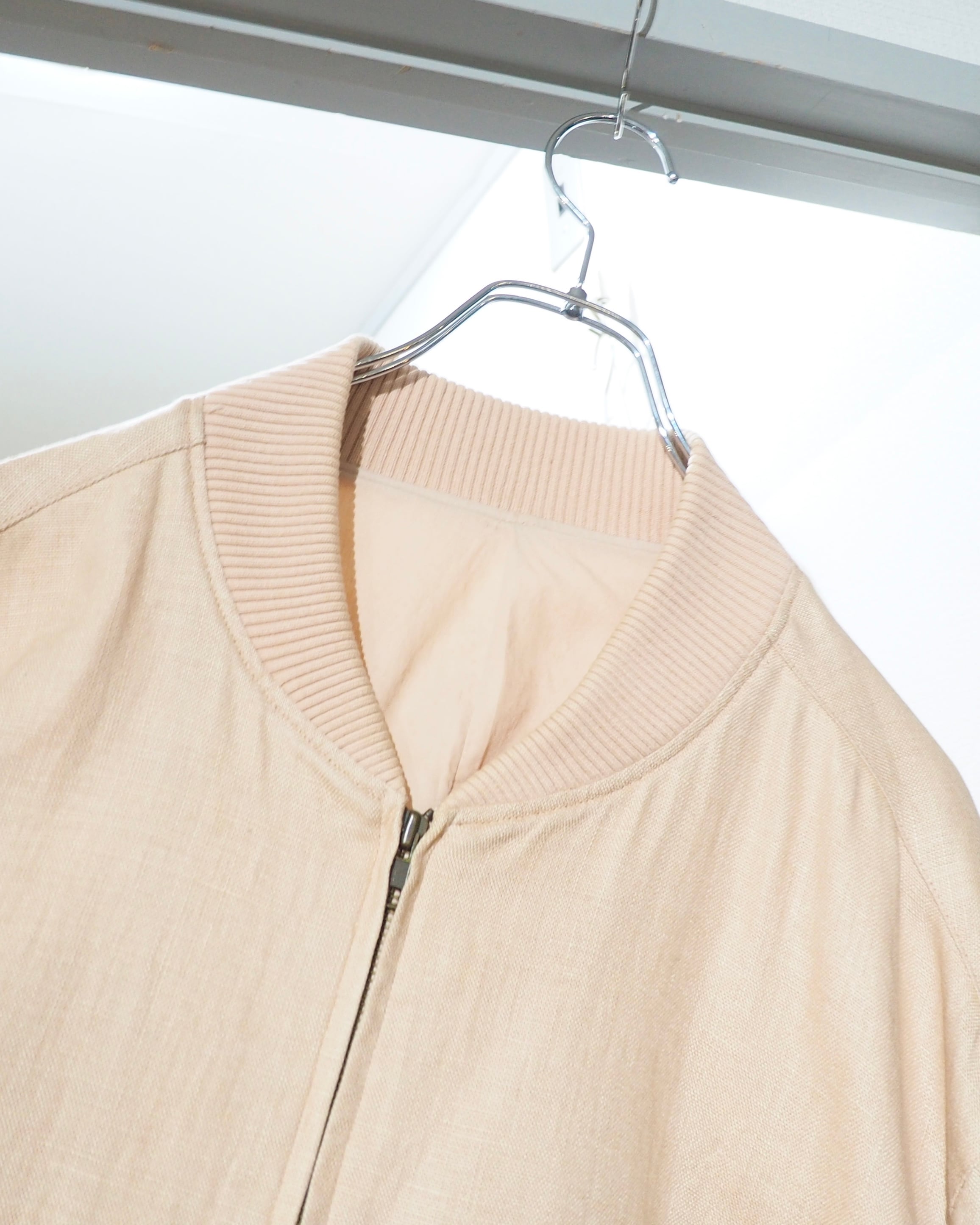 " PAPAS " Soft Light Beige color vintage loose Linen jacket