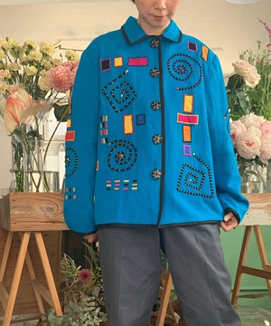 Blue embroidery jacket MADE IN INDIA