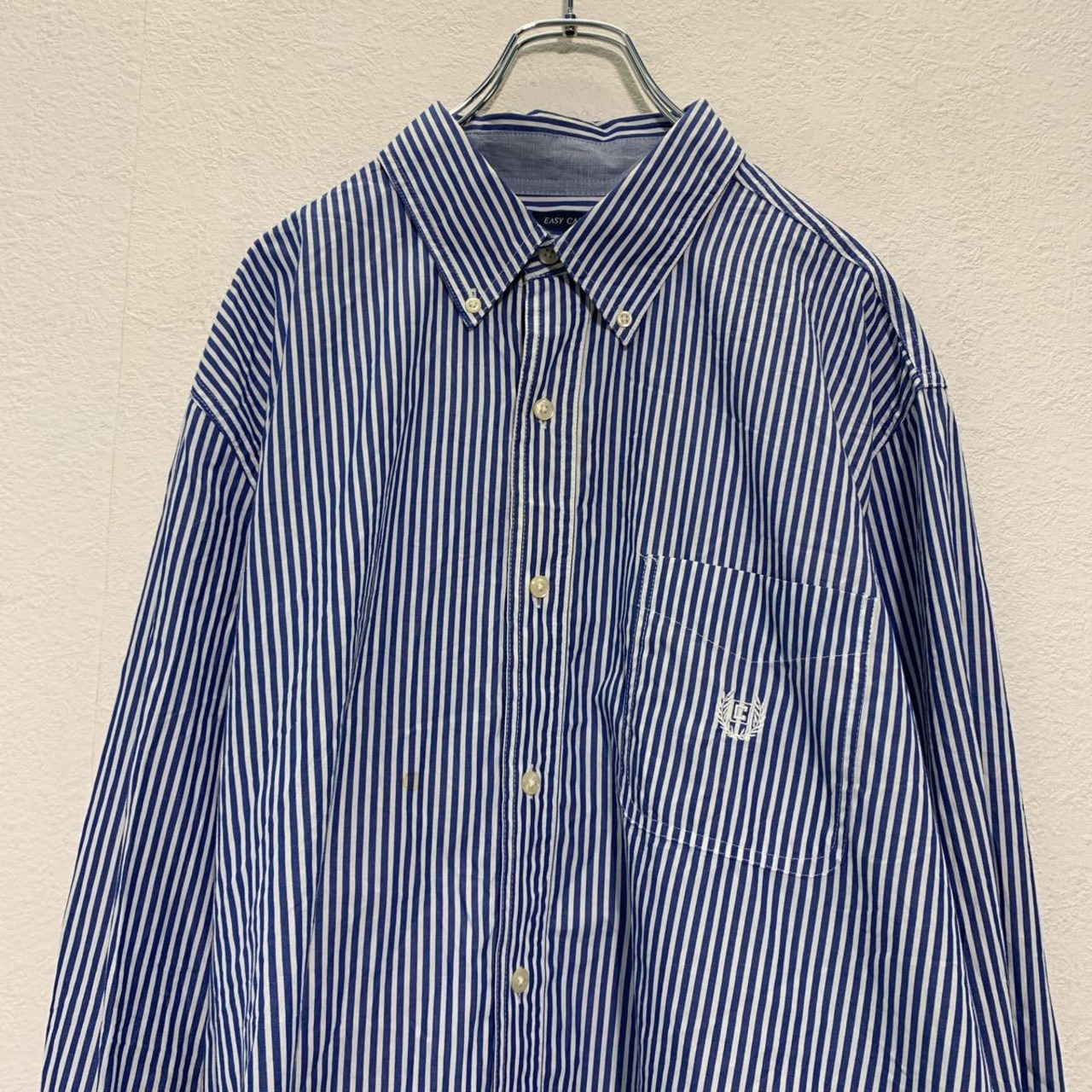 CHAPS 長袖 ストライプ シャツ XL ブルー ホワイト 青 白 チャップス 