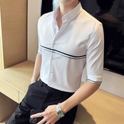 striped 3/4 sleeve shirt 00113