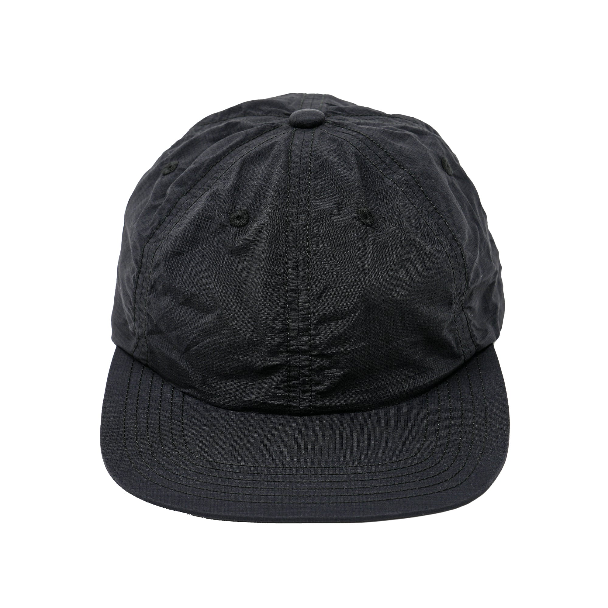 Nylon Rip Stop Shirring 6Panel Cap (black)