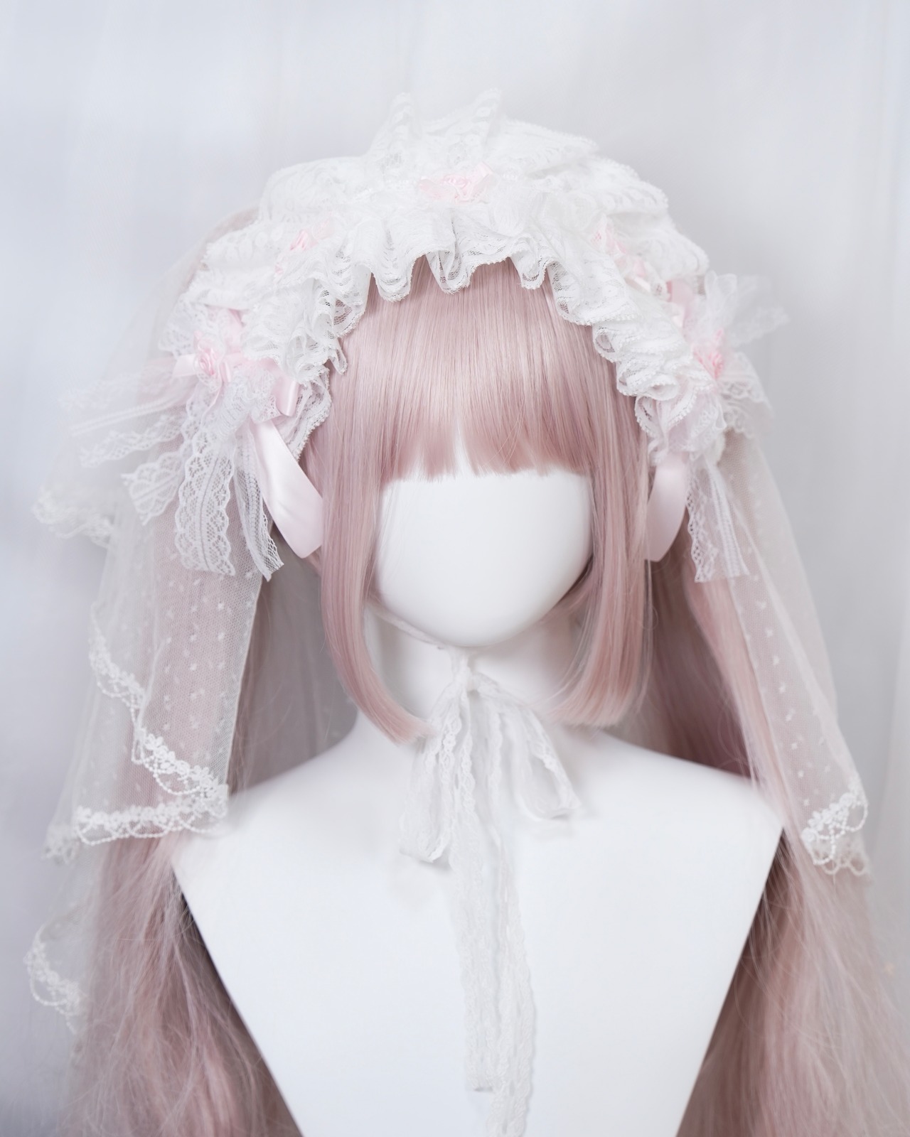 ♡【Sayakadoll original No.17】（ヴェール別売り）儚げプリンセス お花とホワイトレースのフリルリボンヘッドドレス white