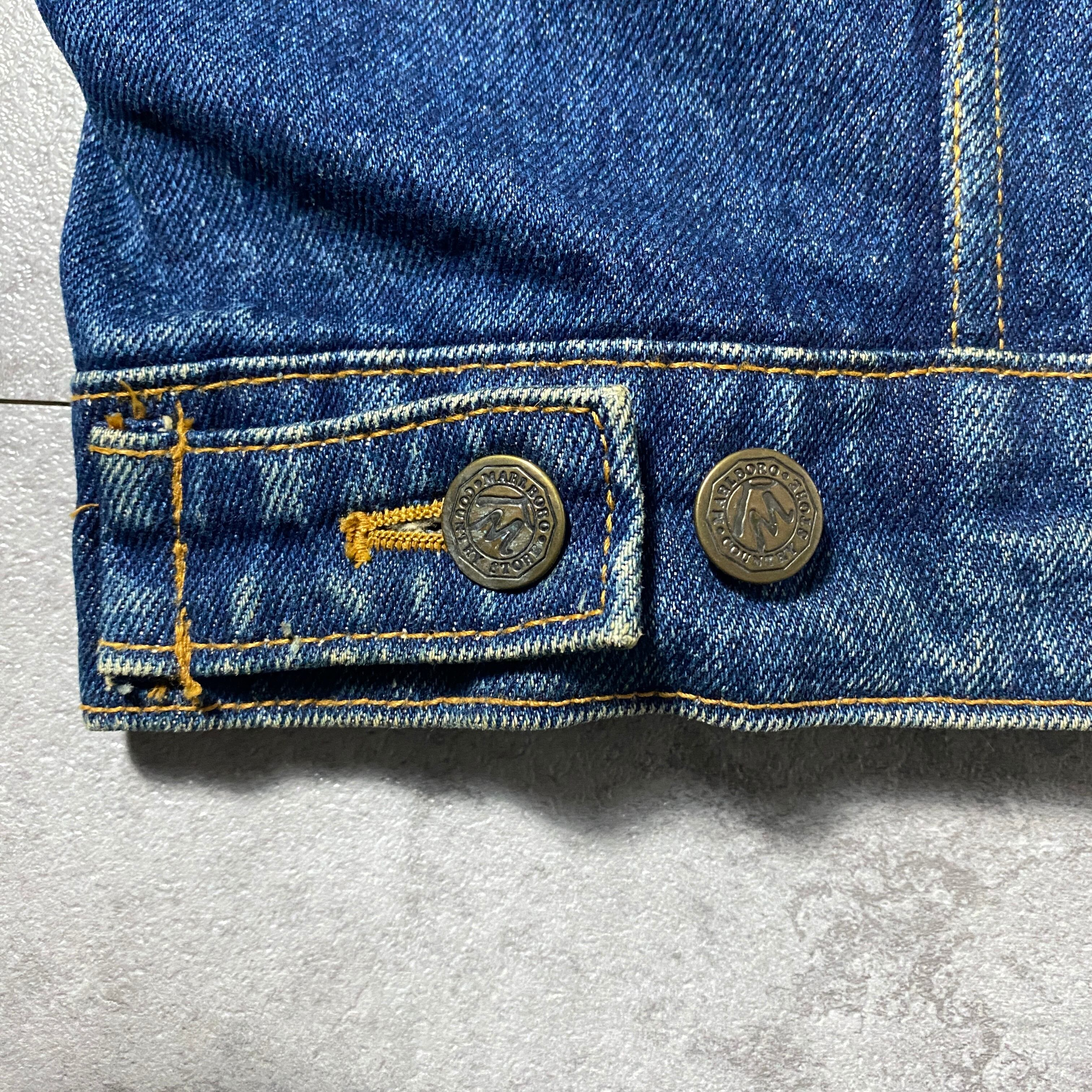 Size.XL】90's Marlboro マルボロ レザー襟 デニムジャケット