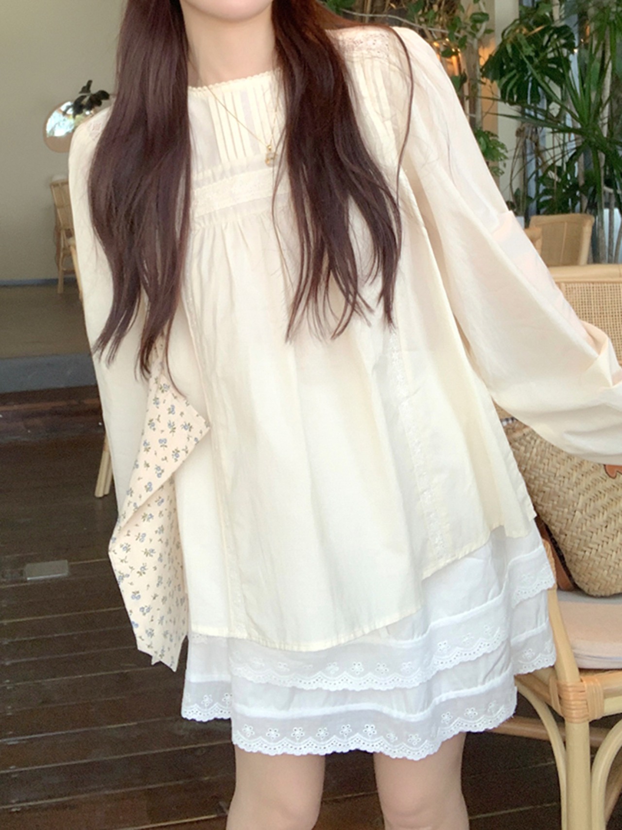 フレンチレーシーブラウス LK1708