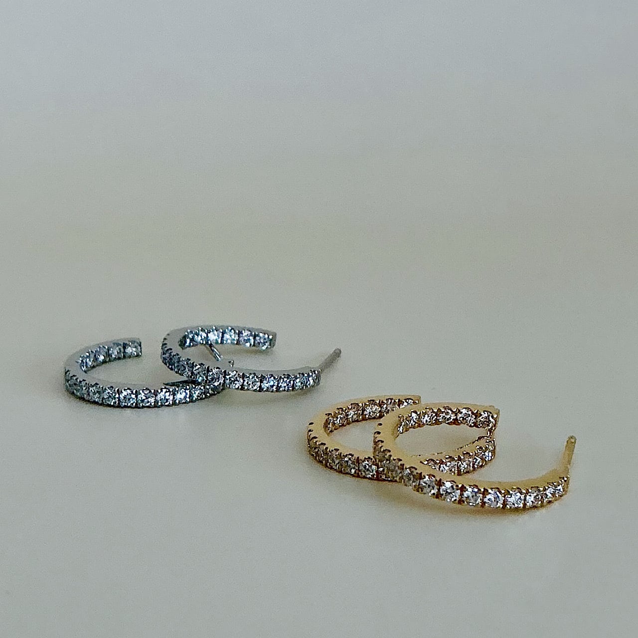 ダイヤモンド フープ ピアス M 1.00ct K18イエローゴールド / プラチナ チェカ 鑑別書付