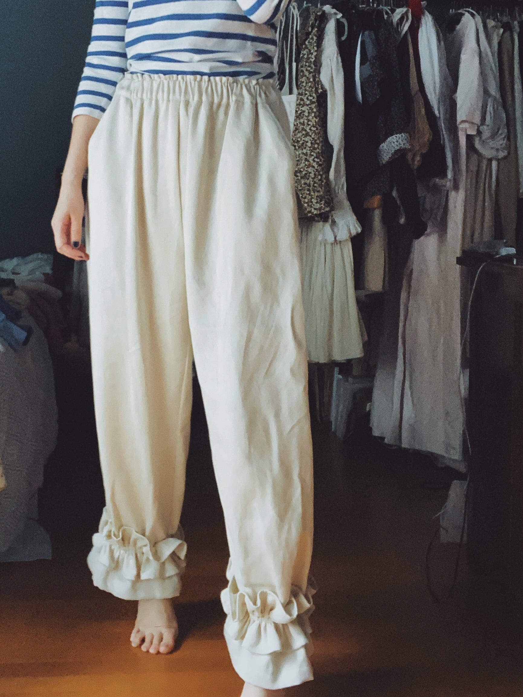 【MADE TO ORDER】SHUSHU PANTS / ECRU・BROWN