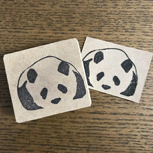 スタンプ 消しゴムはんこ 白と黒の動物シリーズ パンダ・ペンギン