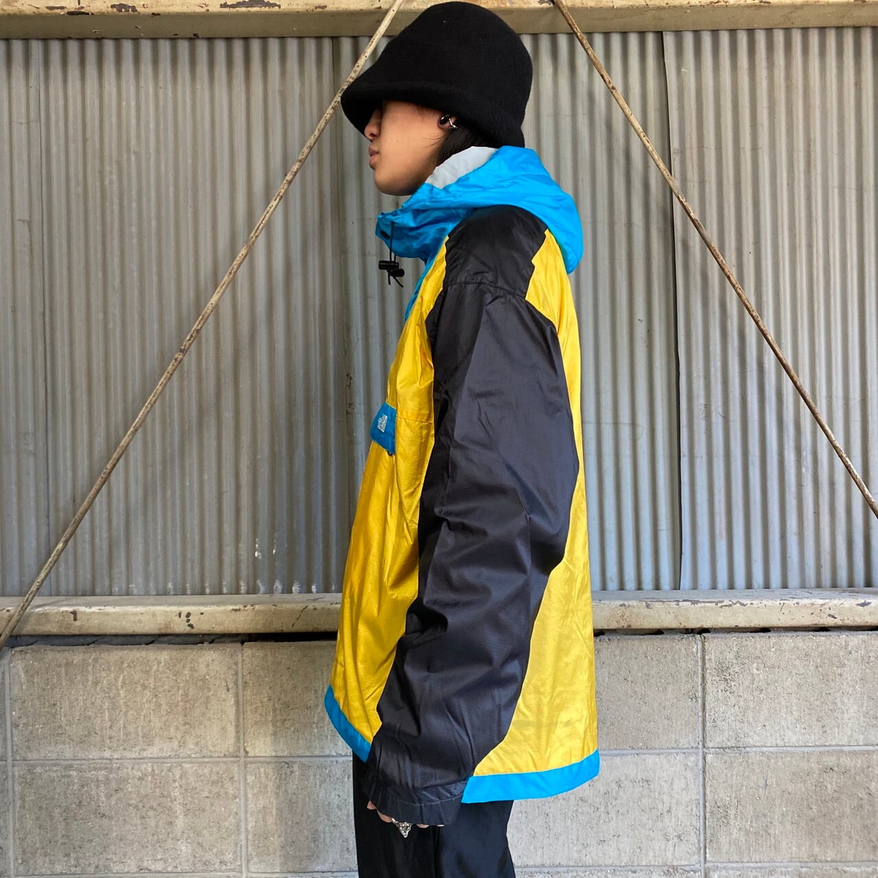 THE NORTH FACE ブルー　ターコイズ　イエロー　ビンテージ　ナイロン