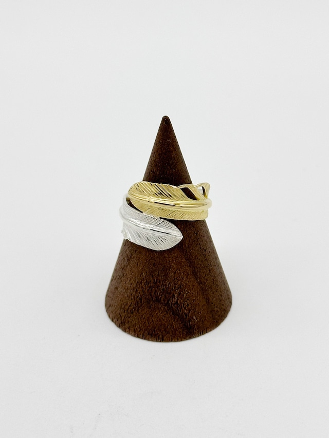 THE SUN Double feather Ring(silver×gold)