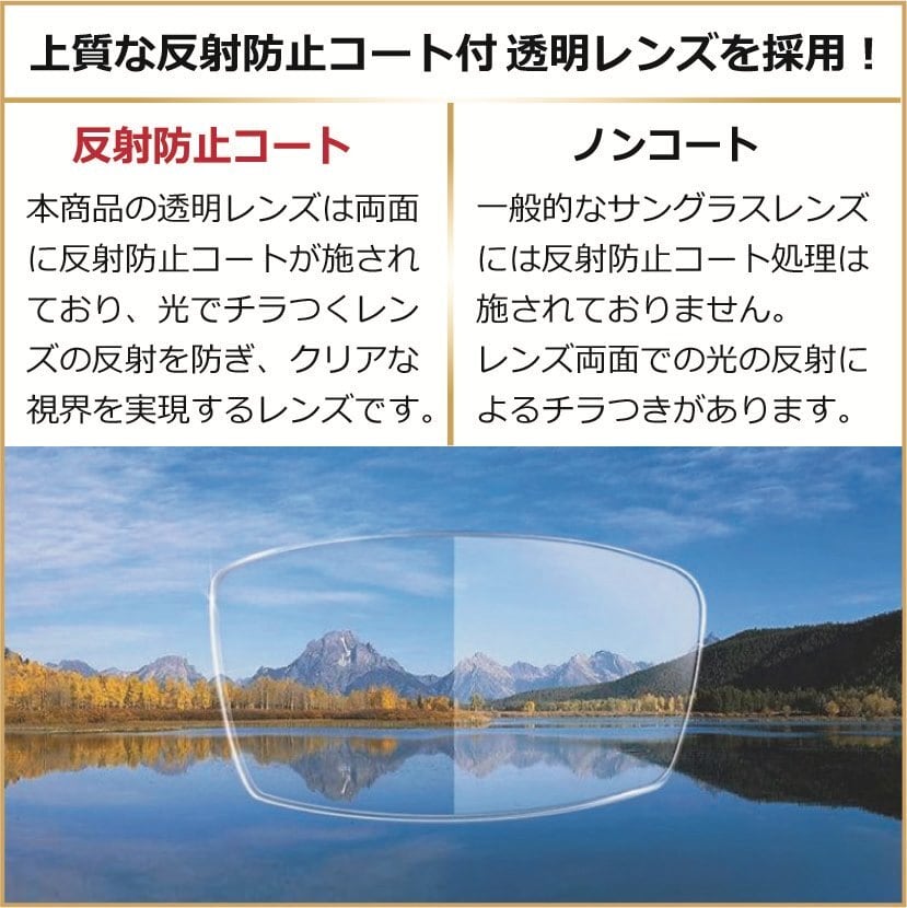 クリアネオ 未使用 透明なサングラス 2260【クリアサングラス／度無し】目にいい伊達