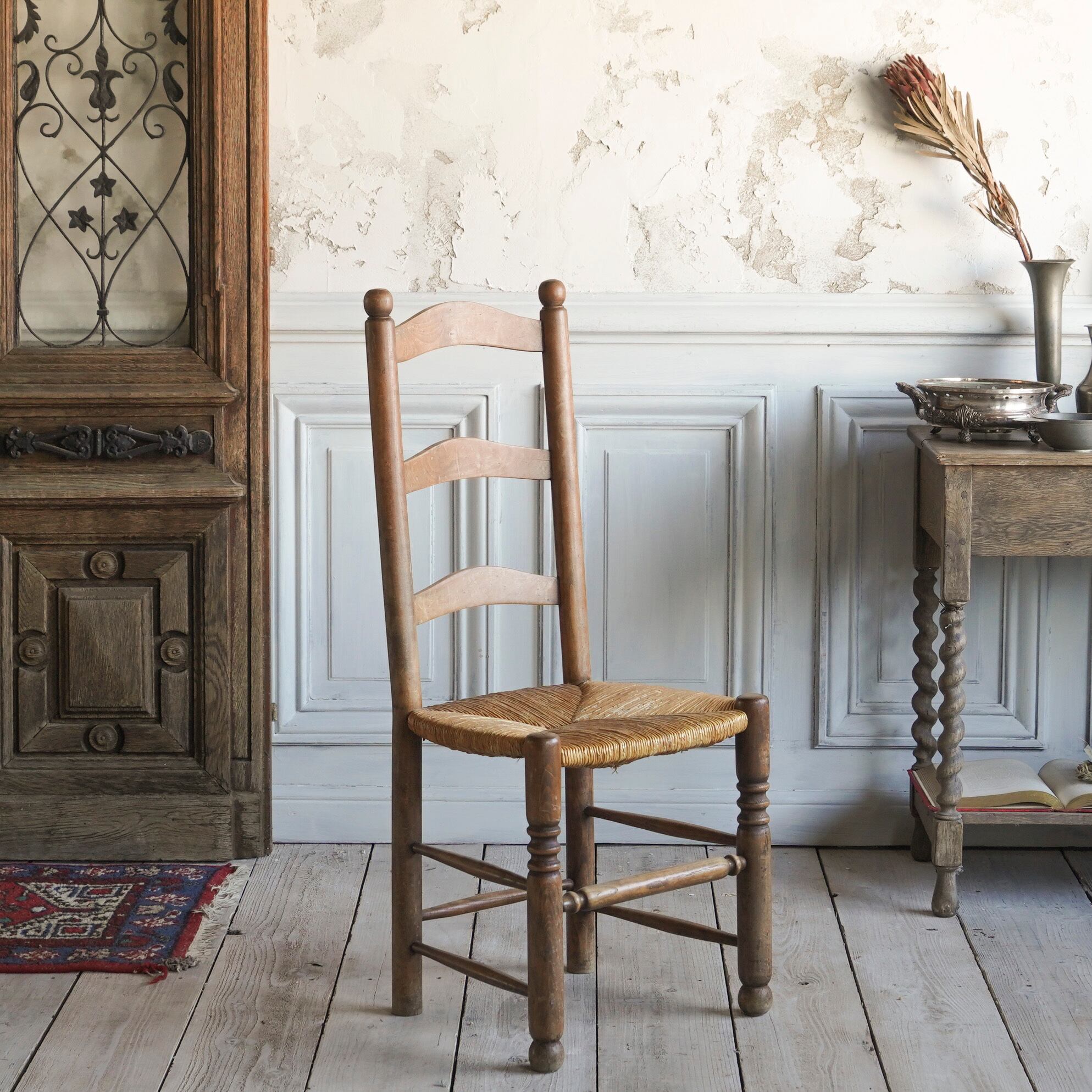 チェア/アンティーク/オーク/ラダーバックチェア/1900年代/空間装飾/ディスプレイ/椅子/イス