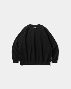 TIGHTBOOTH:WAFFLE CREW KNIT  SS26-SW03 C/# BLACK SIZE XL