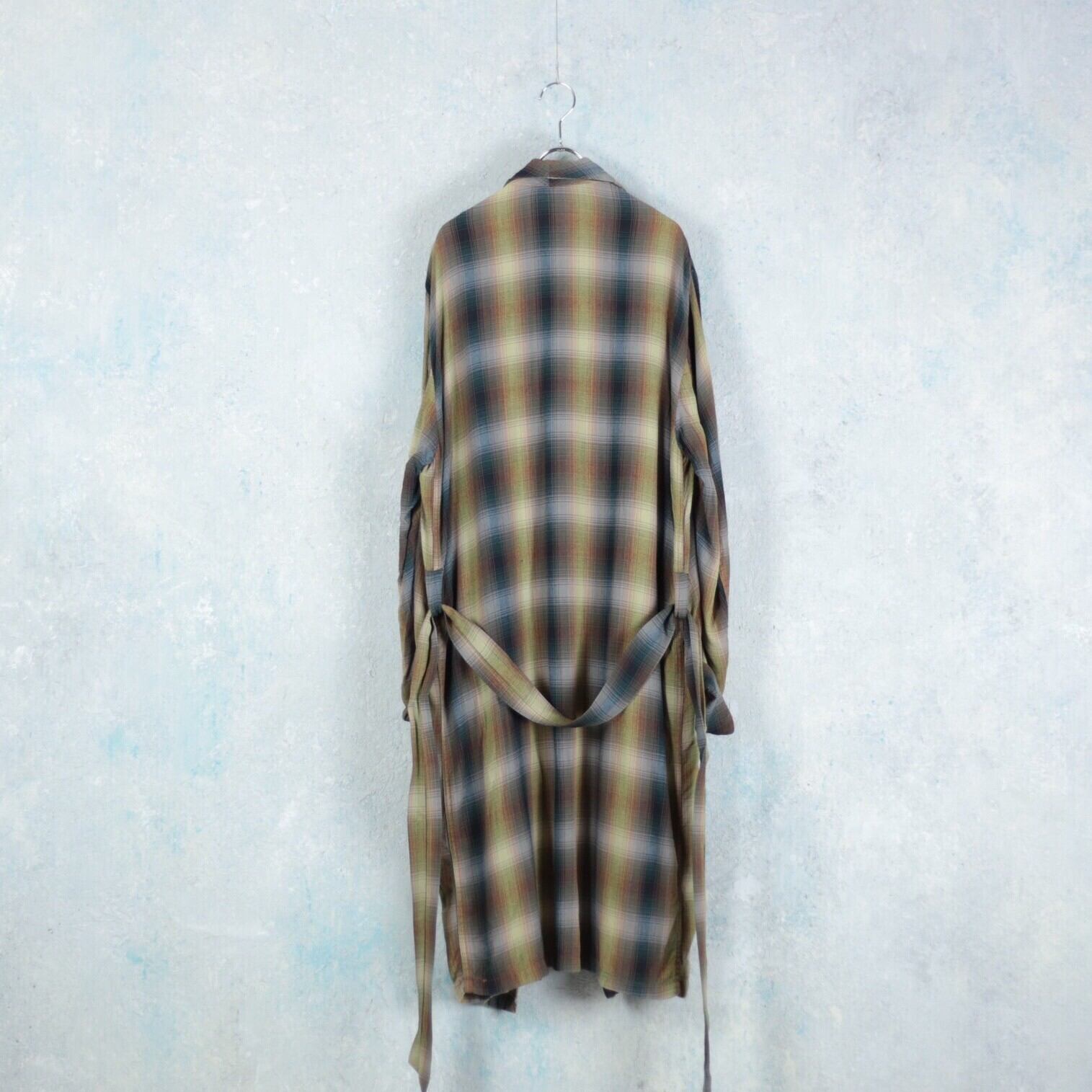 1960's~ VINTAGE レーヨン オンブレチェックガウン 【OT-1842】 | cv