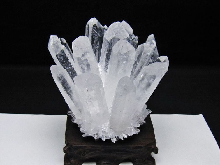 水晶 クラスター 水晶 原石 台座付属 一点物 182-8640 | 天然石
