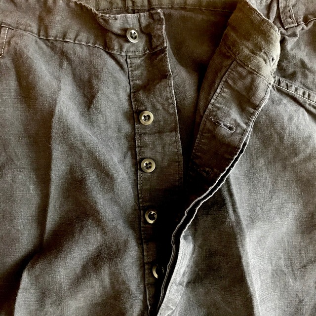 40s french vintage black linen work pants marche_vintage_clothing