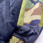 【bomber016】再構築リバーシブル中綿ボンバー Velour × Military MIX BOMBER JACKET