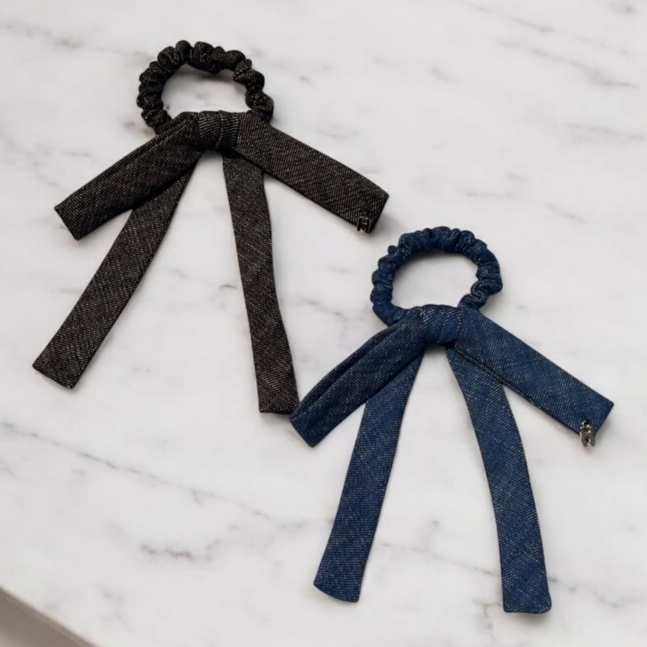 デニムリボンシュシュ