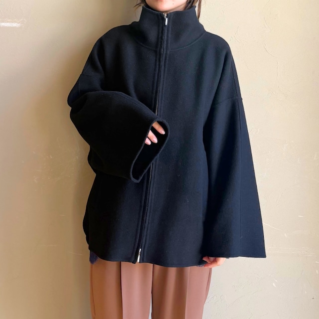 【 CLOCHE 】Wジップスタンドカラーウールコート