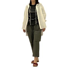 【最新作】綿シャーリングレースオーバーブラウス【262-1133】Cotton shirred lace overblouse