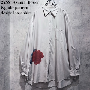 22SS"Azuma"flower&globe pattern design loose shirt