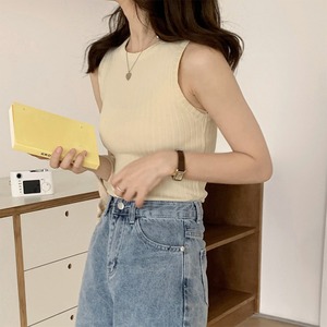 リブニット タンクトップ レディース 春夏秋 インナー トップス おしゃれ きれいめ 大人 かわいい カジュアル 重ね着 シンプル 大人可愛い 大人女子
