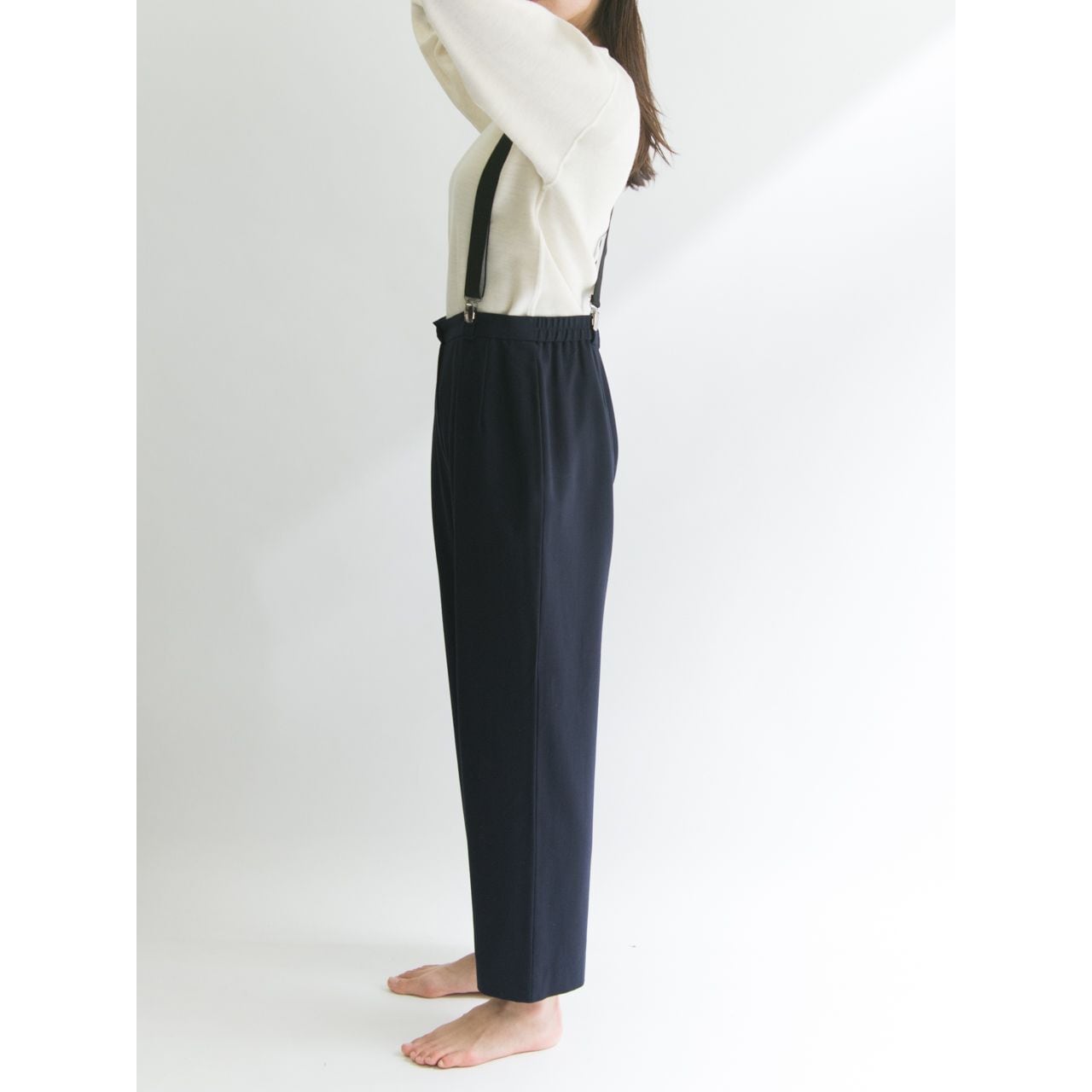 【Unknown brand】Made in Japan stretch wool 2tuck trousers pants(日本製 ストレッチウール2タックトラウザーズ パンツ)5c