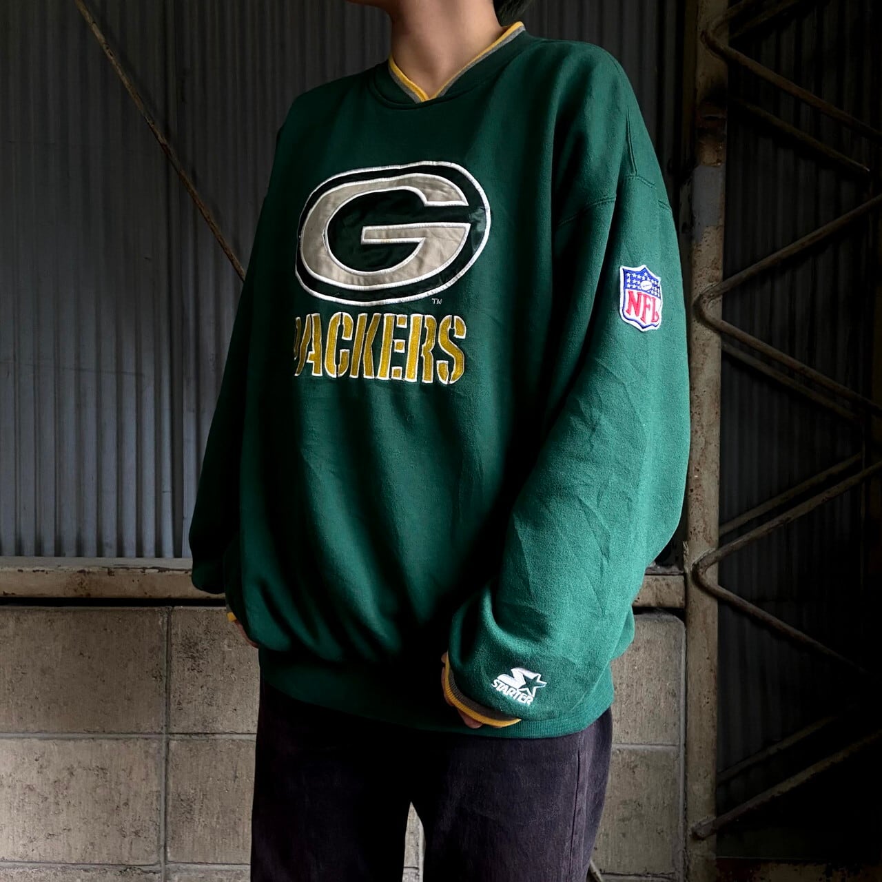 90年代 majestic NFL Green Bay Packers グリーンベイ パッカーズ タートルネック スウェットシャツ トレーナー USA製 メンズXL ヴィンテージ /eaa353591