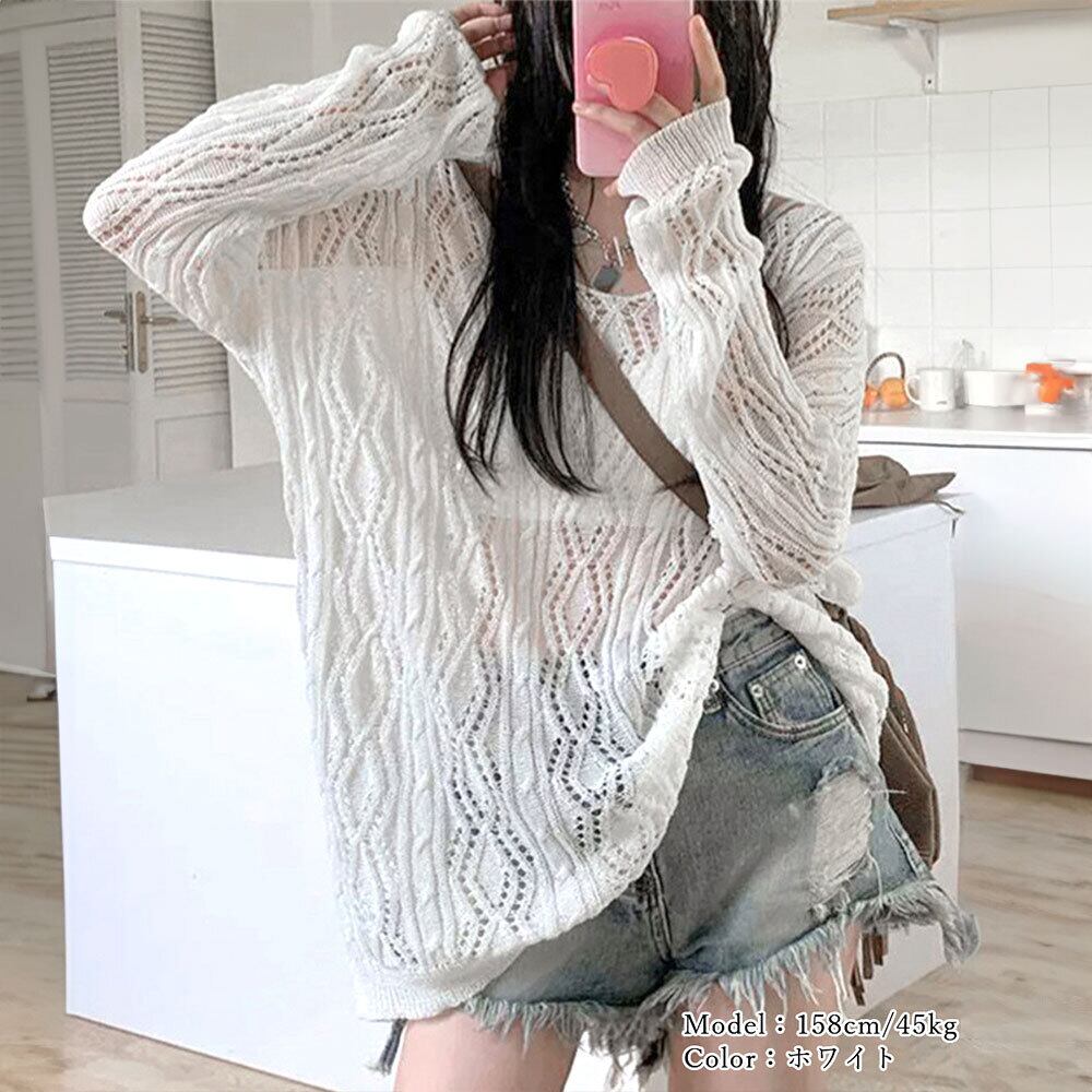 【美品】CRONOS WOMEN クロノス レディース メッシュニット トップス 美品】CRONOS WOMEN クロノス レディース メッシュニット トップス