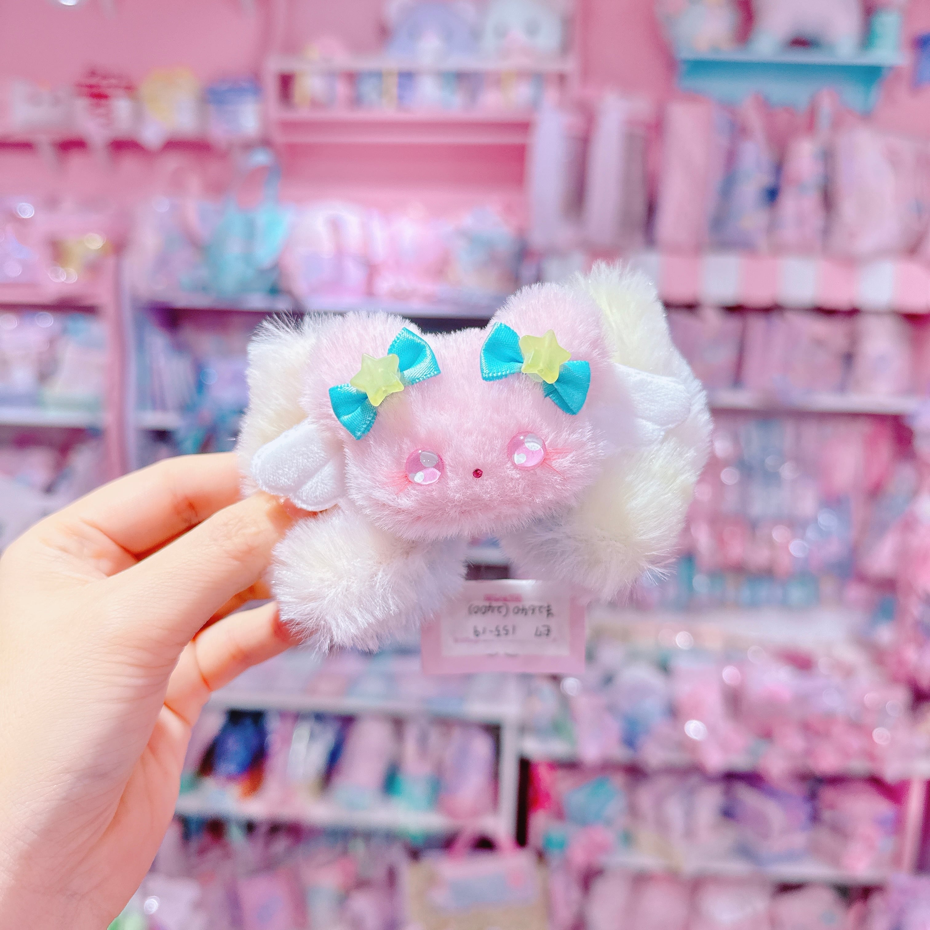 【E7】155-19ぬいぐるみファーリボンヘアゴム