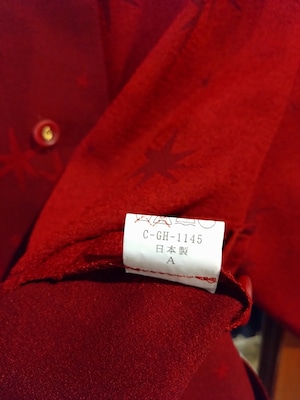 キラキラ模様スタンドカラーシアーシャツ/日本製古着屋国産レトロモダンシースルー
