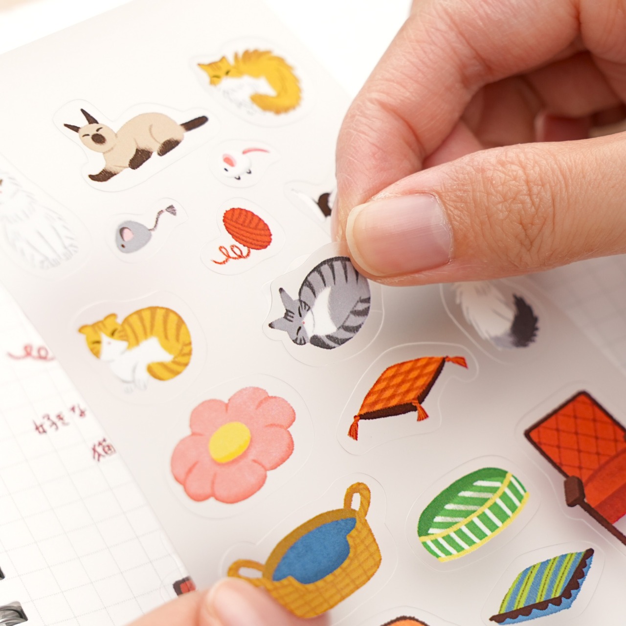 かさね時間シール　猫の居場所