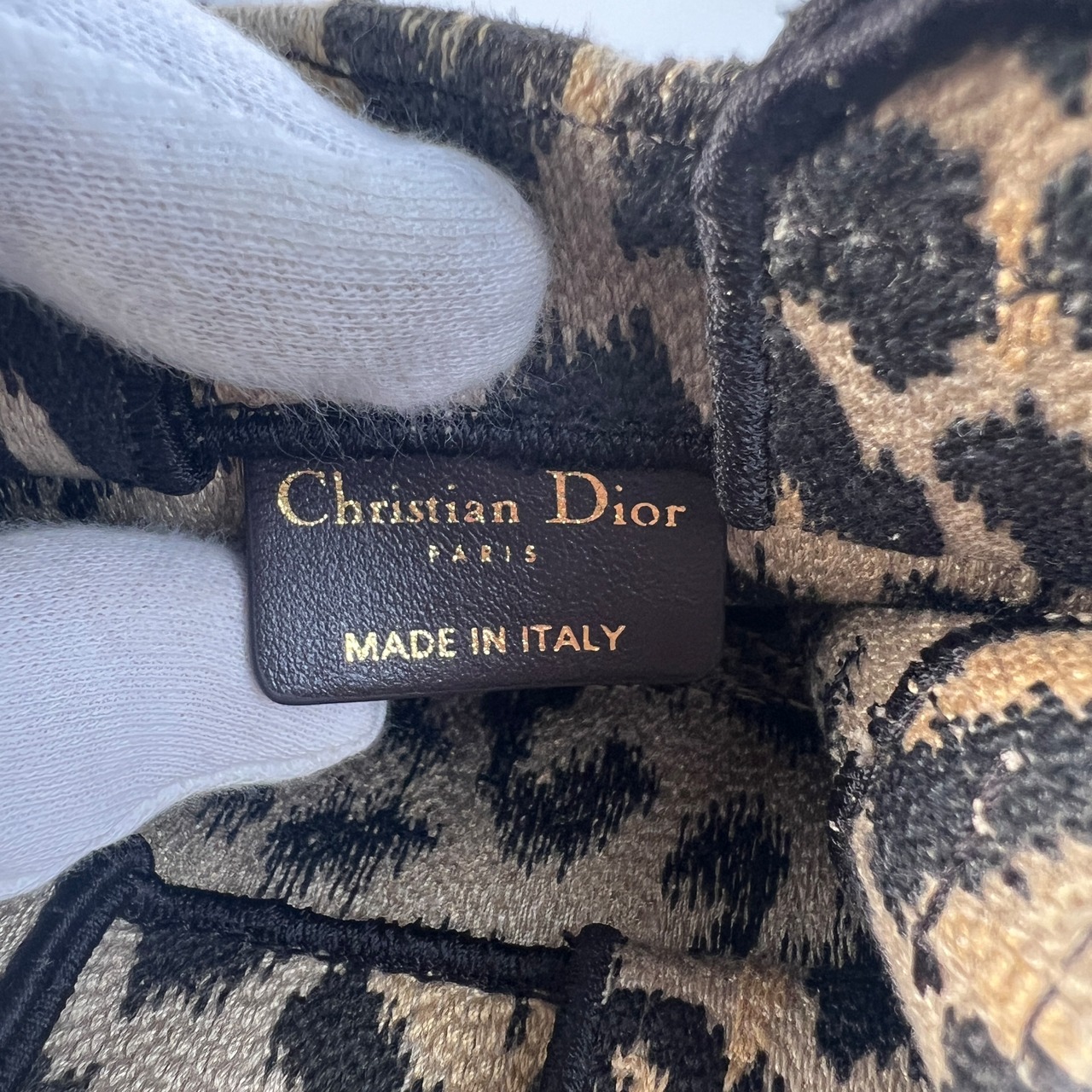 Dior ディオールレオパード キャンバス ショルダーバッグ ベージュ A-9419