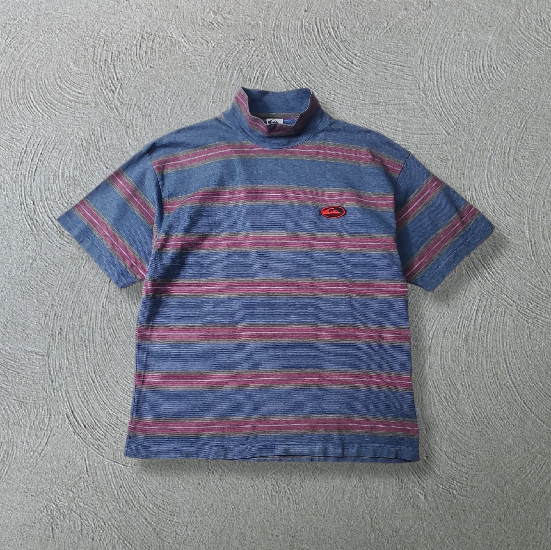 トップス 90s QUIKSILVER MOCK NECK STRIPE TEE 90s QUIKSILVER MOCK NECK STRIPE TEE | hotcake used clothing
