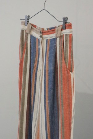viscose linen cotton stripe pants