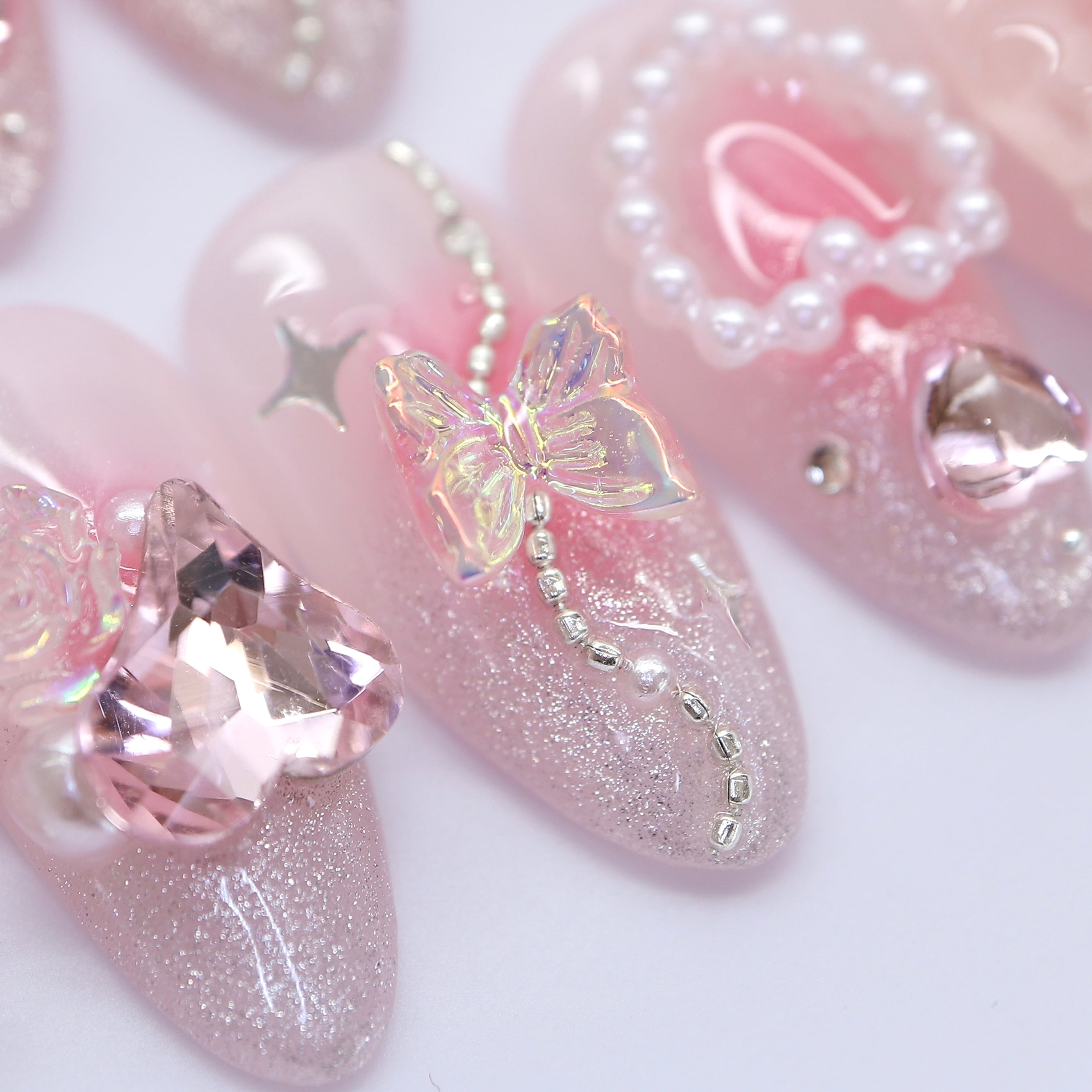 ネイル ネイルチップオーダー フレンチ マグネット グラデーション ちゅるん ちゅるん ワンホンネイル 水色グラデーションネイル マグネット