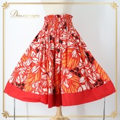 フラダンス 衣装 パウスカート レッド系 トーチジンジャー TorchGinger ハワイアンプリント アロハ フラ ダンス レッスン 練習 スカート 花柄 植物柄 赤 白 橙 黒 ダンス衣装 ハワイアンダンス レディース ブラック系 ホワイト系 オレンジ系 華やか 鮮やか おしゃれ ウエストゴム ゴム仕様 レッド 赤系 黒系 プリント 柄入り カラフル 南国風 ハワイアン イベント 発表会 舞台衣装 レッスン用 練習用 通学 デイリー きれいめ かわいい 大人可愛い ボリュームスカート ドレス風