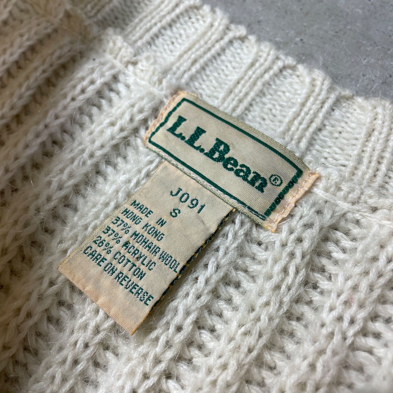 80年代 L.L.Bean エルエルビーン モヘア混 ショート丈 ニット 
