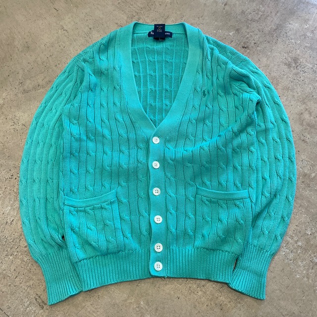 RALPH LAUREN COTTON  CARDIGAN 同色ポニー