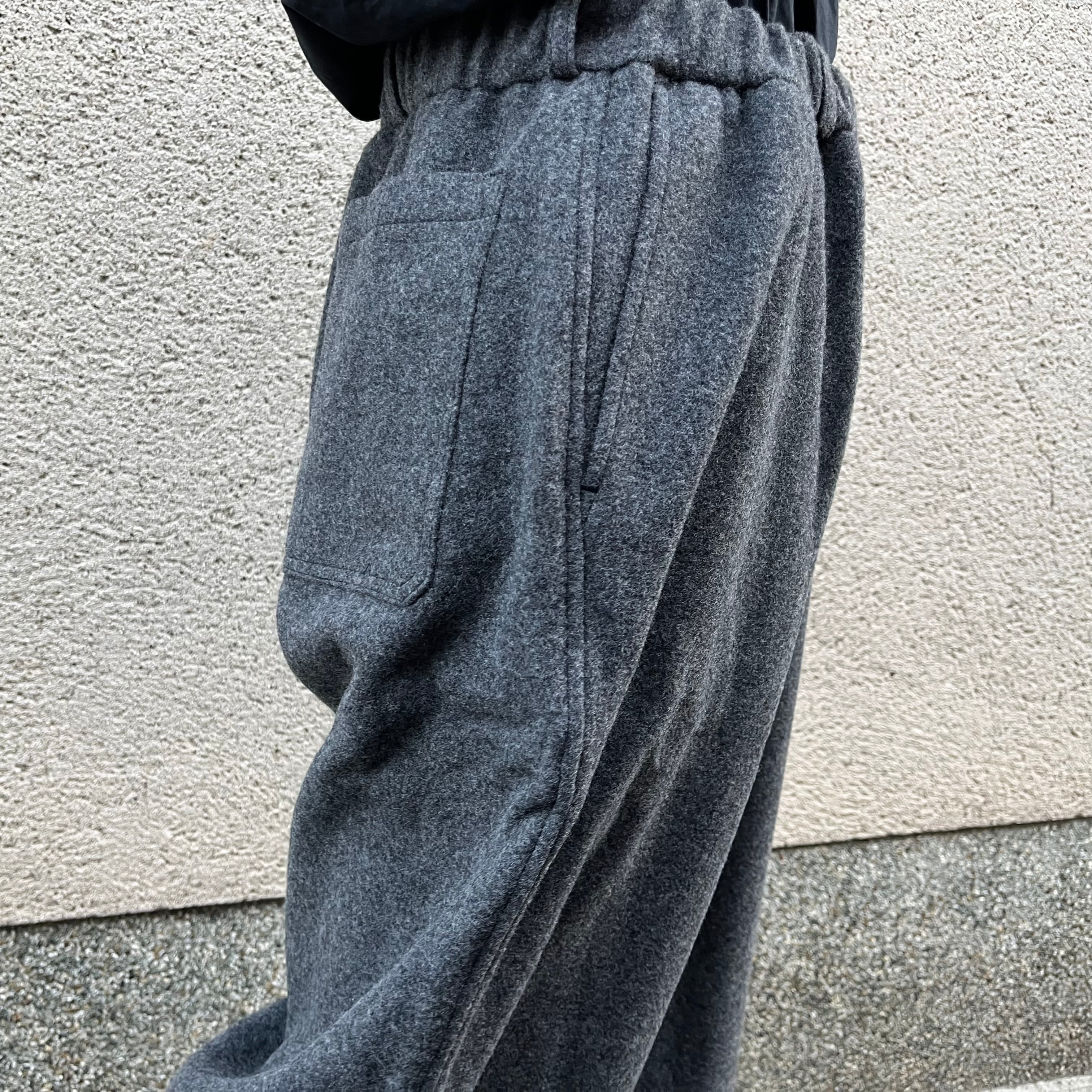 MITTAN PT-97 ウールブランケットワイドパンツ 灰 | Routes*Roots