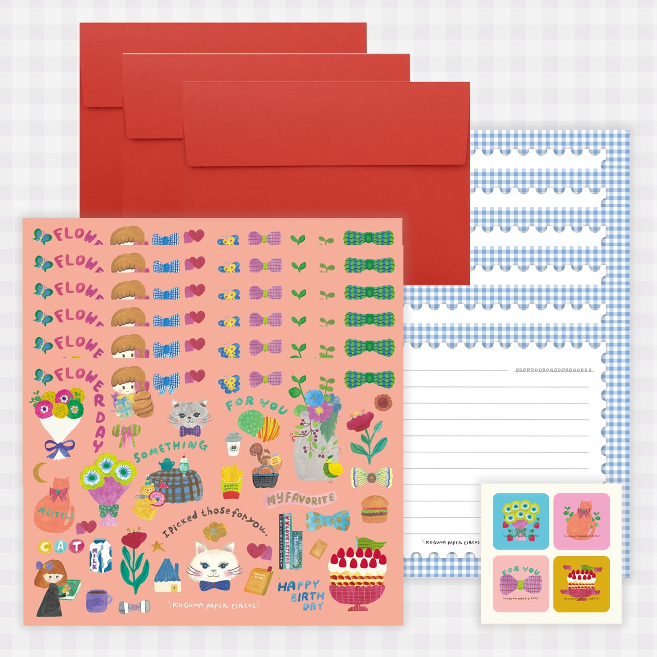 ※発送10/27(火)以降【両面デザイン便箋セット】A Little Letter from PAPER CIRCUS(PALE PINK)