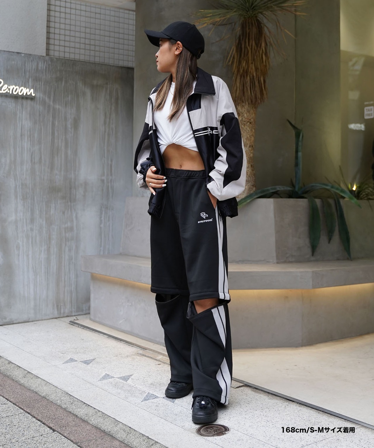 【#Re:room】SIDE LINE 2WAY WIDE TRACK PANTS［REP227］